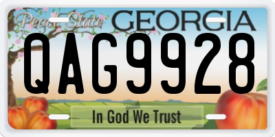 GA license plate QAG9928