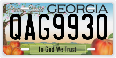 GA license plate QAG9930