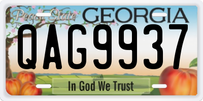 GA license plate QAG9937