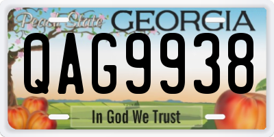 GA license plate QAG9938