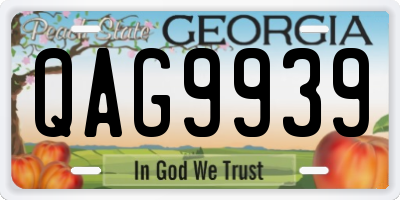 GA license plate QAG9939