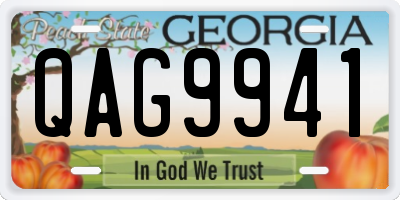 GA license plate QAG9941