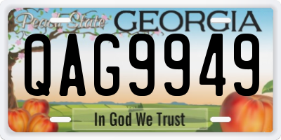 GA license plate QAG9949