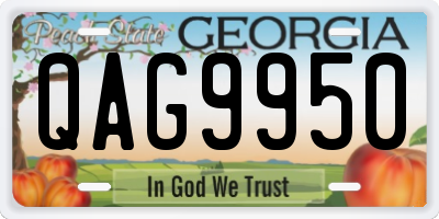 GA license plate QAG9950