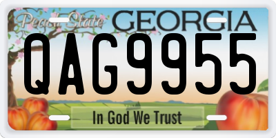 GA license plate QAG9955
