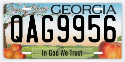 GA license plate QAG9956