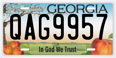 GA license plate QAG9957