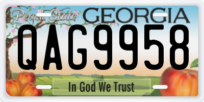GA license plate QAG9958