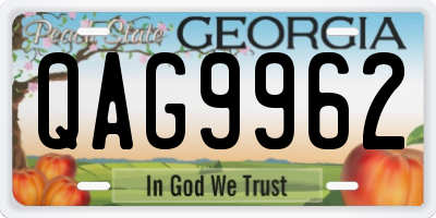 GA license plate QAG9962