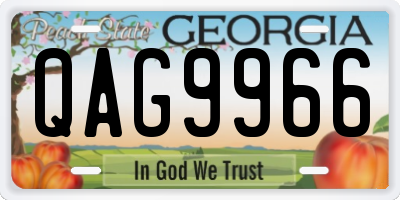 GA license plate QAG9966