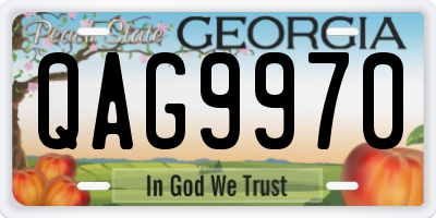 GA license plate QAG9970