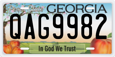 GA license plate QAG9982