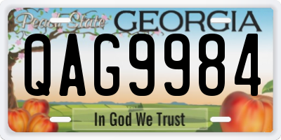 GA license plate QAG9984