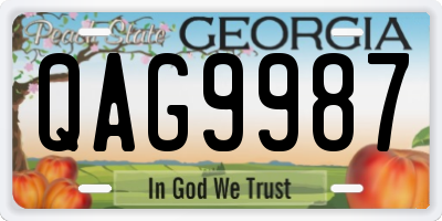 GA license plate QAG9987