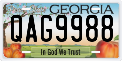 GA license plate QAG9988