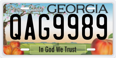 GA license plate QAG9989