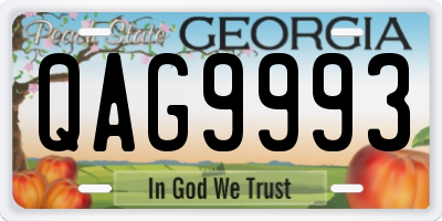 GA license plate QAG9993