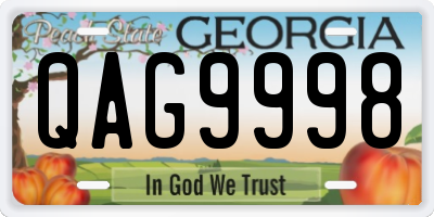 GA license plate QAG9998