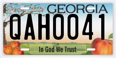 GA license plate QAH0041