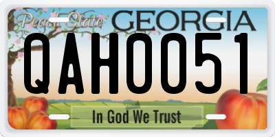 GA license plate QAH0051