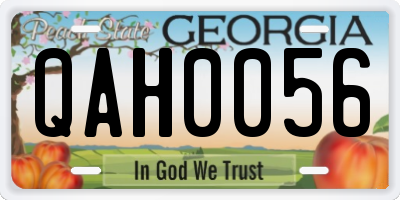 GA license plate QAH0056