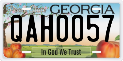 GA license plate QAH0057