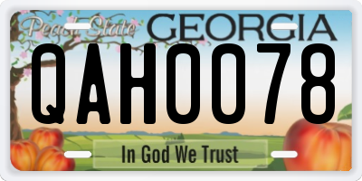 GA license plate QAH0078