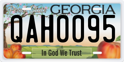 GA license plate QAH0095