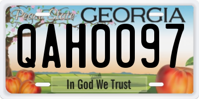 GA license plate QAH0097