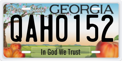 GA license plate QAH0152