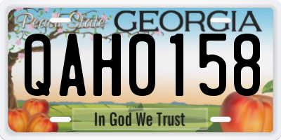 GA license plate QAH0158