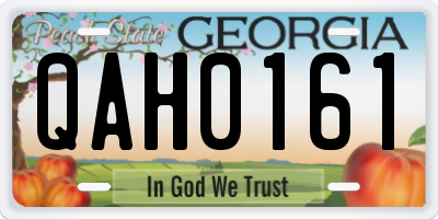 GA license plate QAH0161