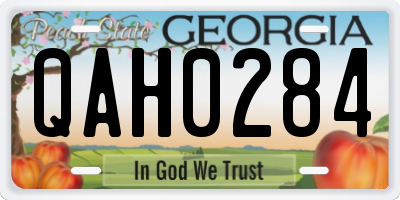 GA license plate QAH0284