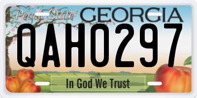GA license plate QAH0297