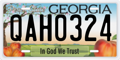 GA license plate QAH0324