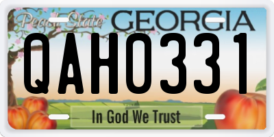 GA license plate QAH0331