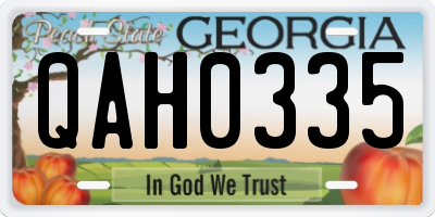 GA license plate QAH0335