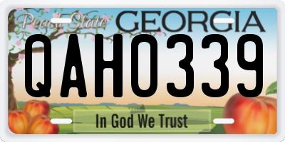 GA license plate QAH0339