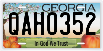 GA license plate QAH0352