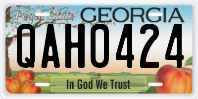 GA license plate QAH0424