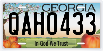 GA license plate QAH0433