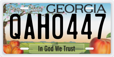 GA license plate QAH0447