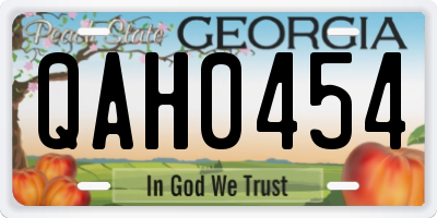 GA license plate QAH0454