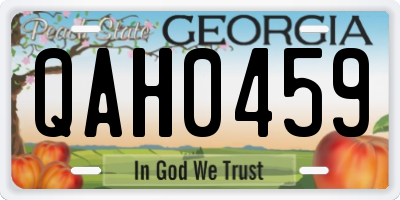 GA license plate QAH0459