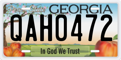 GA license plate QAH0472