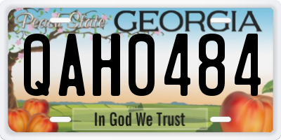 GA license plate QAH0484