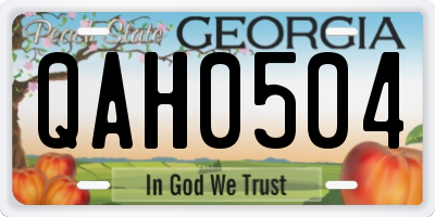 GA license plate QAH0504