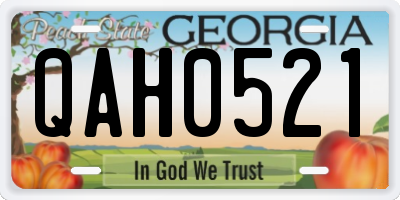 GA license plate QAH0521