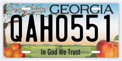 GA license plate QAH0551