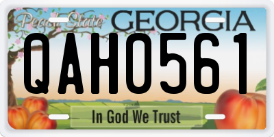 GA license plate QAH0561